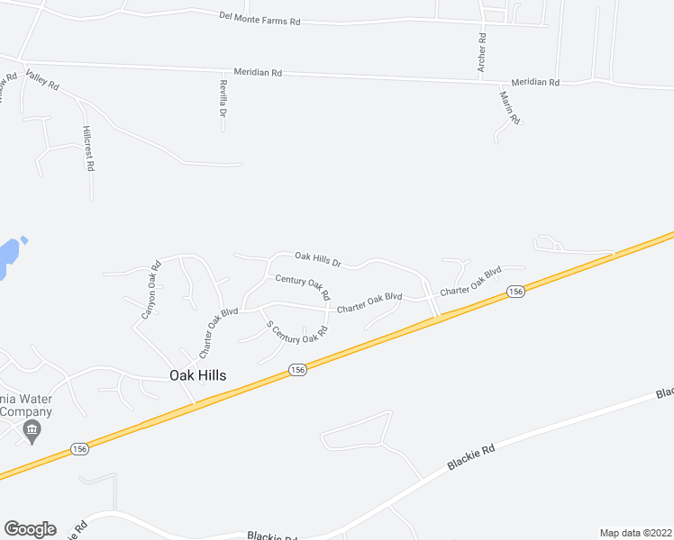 map of restaurants, bars, coffee shops, grocery stores, and more near 15330 Oak Hills Drive in Salinas