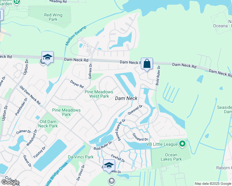 map of restaurants, bars, coffee shops, grocery stores, and more near 1508 Kelvin Court in Virginia Beach