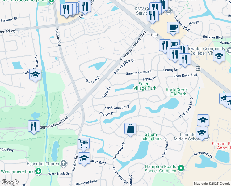map of restaurants, bars, coffee shops, grocery stores, and more near 1969 Aquamarine Drive in Virginia Beach
