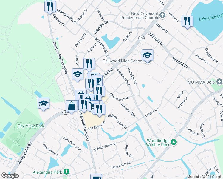 map of restaurants, bars, coffee shops, grocery stores, and more near 5525 Society Court in Virginia Beach