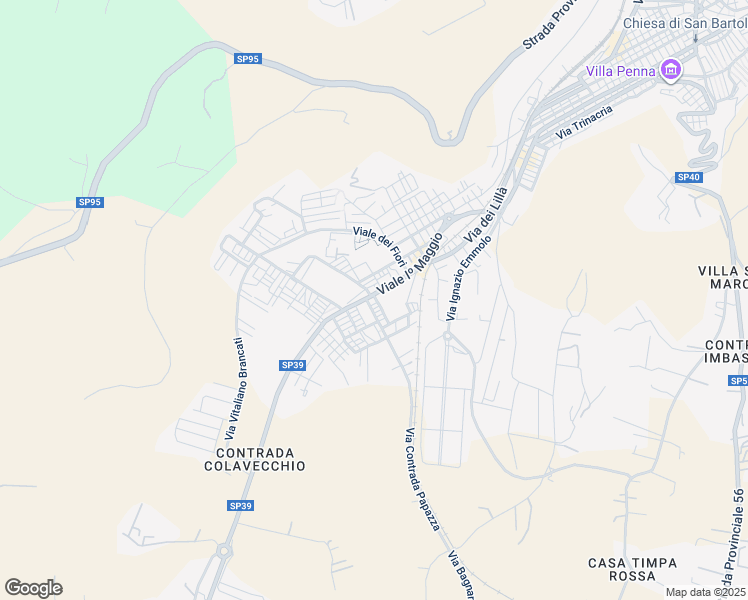 map of restaurants, bars, coffee shops, grocery stores, and more near 1251 Viale I Maggio in Scicli