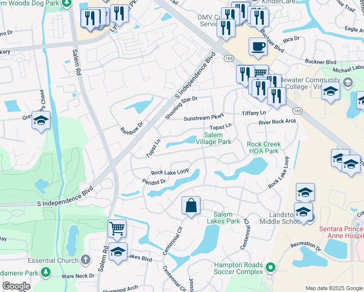 map of restaurants, bars, coffee shops, grocery stores, and more near 1937 Aquamarine Drive in Virginia Beach