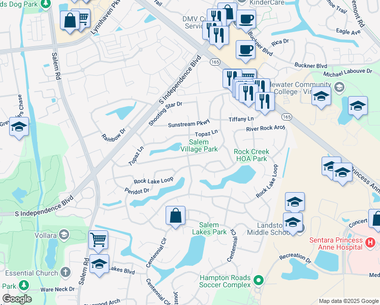 map of restaurants, bars, coffee shops, grocery stores, and more near 1857 Aquamarine Drive in Virginia Beach