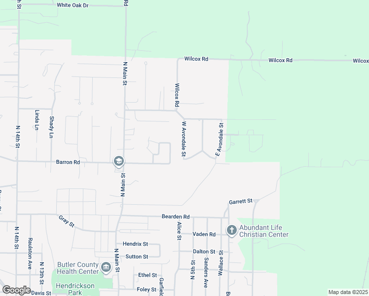 map of restaurants, bars, coffee shops, grocery stores, and more near 2520 West Avondale Street in Poplar Bluff