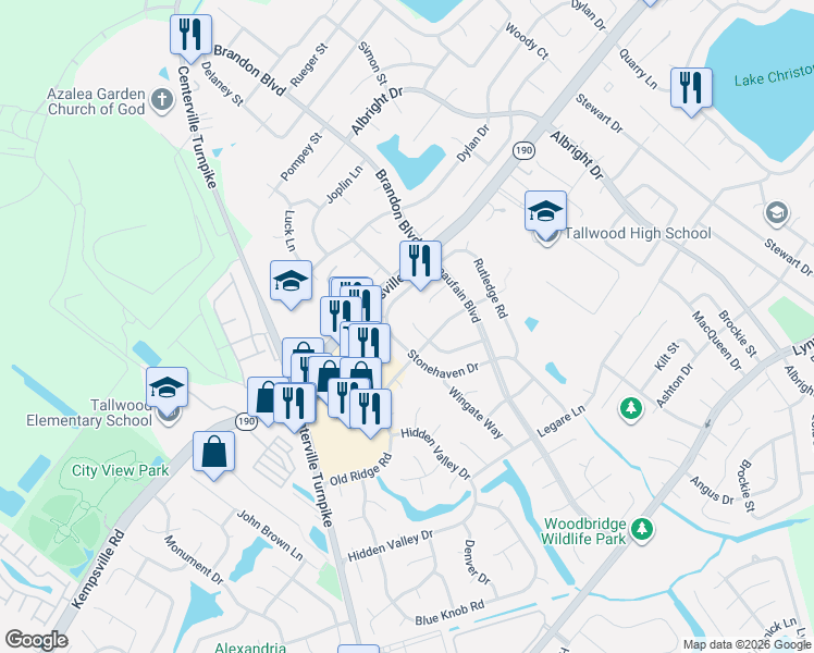 map of restaurants, bars, coffee shops, grocery stores, and more near 5568 Stonehaven Drive in Virginia Beach