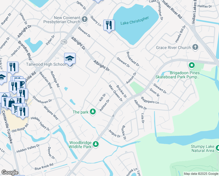 map of restaurants, bars, coffee shops, grocery stores, and more near 5441 Mac Queen Drive in Virginia Beach