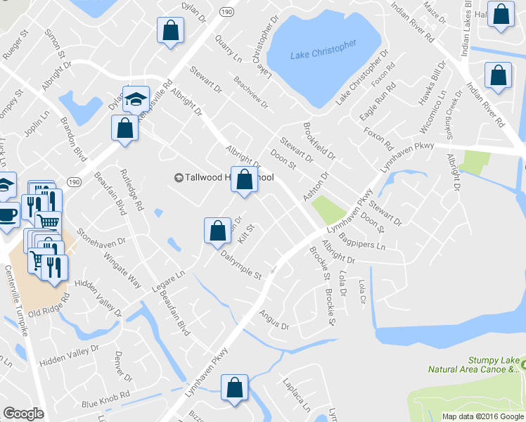 map of restaurants, bars, coffee shops, grocery stores, and more near 5441 Mac Queen Drive in Virginia Beach