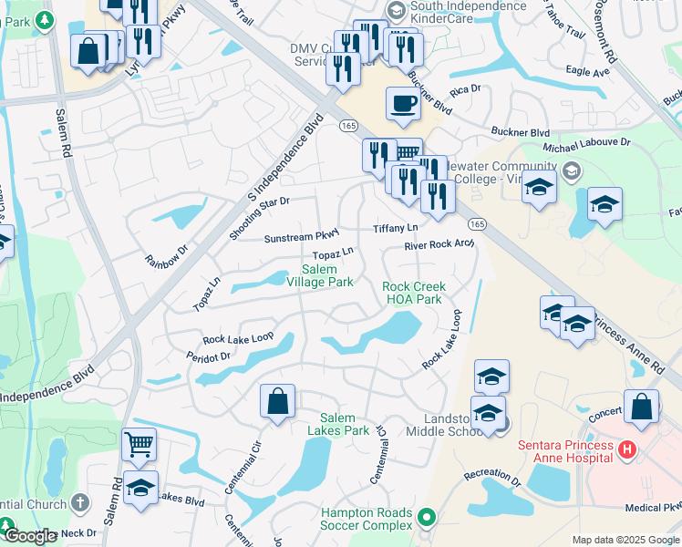 map of restaurants, bars, coffee shops, grocery stores, and more near 1773 Turquoise Court in Virginia Beach