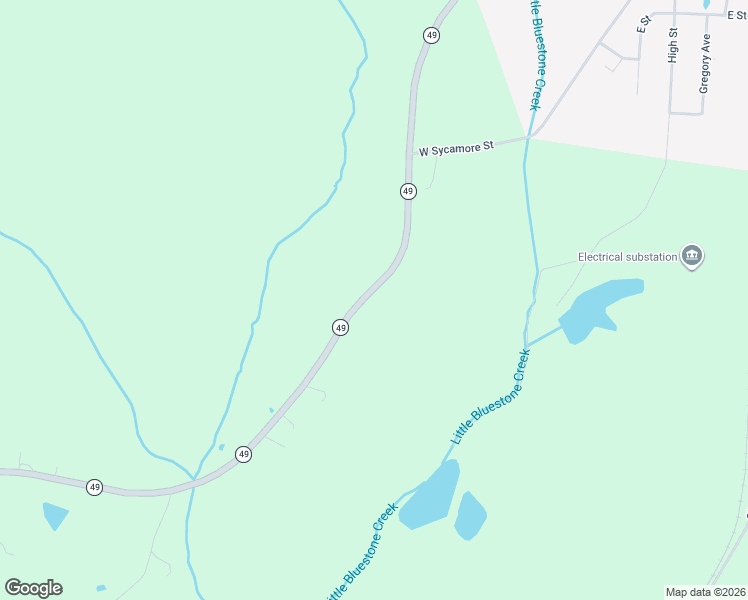 map of restaurants, bars, coffee shops, grocery stores, and more near 25454-26026 Highway 49 in Chase City