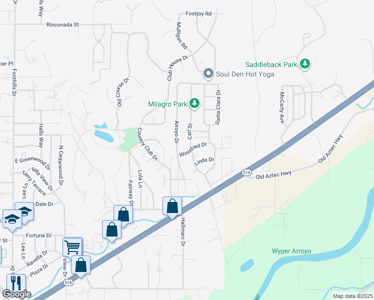 map of restaurants, bars, coffee shops, grocery stores, and more near 5801 Carl Street in Farmington