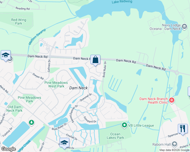 map of restaurants, bars, coffee shops, grocery stores, and more near 1755 Ocean Bay Drive in Virginia Beach