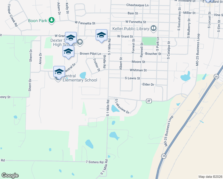 map of restaurants, bars, coffee shops, grocery stores, and more near 906 Albert Street in Dexter
