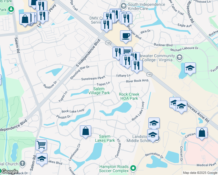 map of restaurants, bars, coffee shops, grocery stores, and more near 1768 Turquoise Court in Virginia Beach