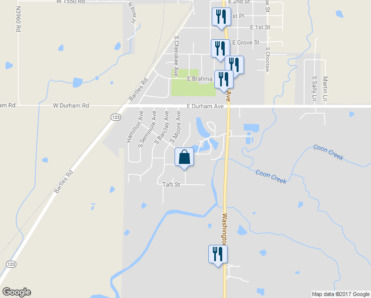 map of restaurants, bars, coffee shops, grocery stores, and more near 418 Steadway Avenue in Dewey