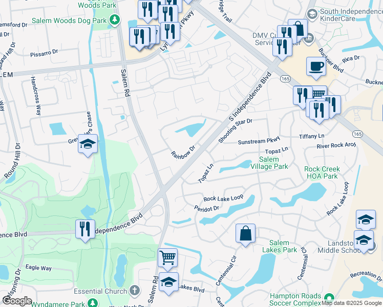 map of restaurants, bars, coffee shops, grocery stores, and more near 4021 Rainbow Drive in Virginia Beach
