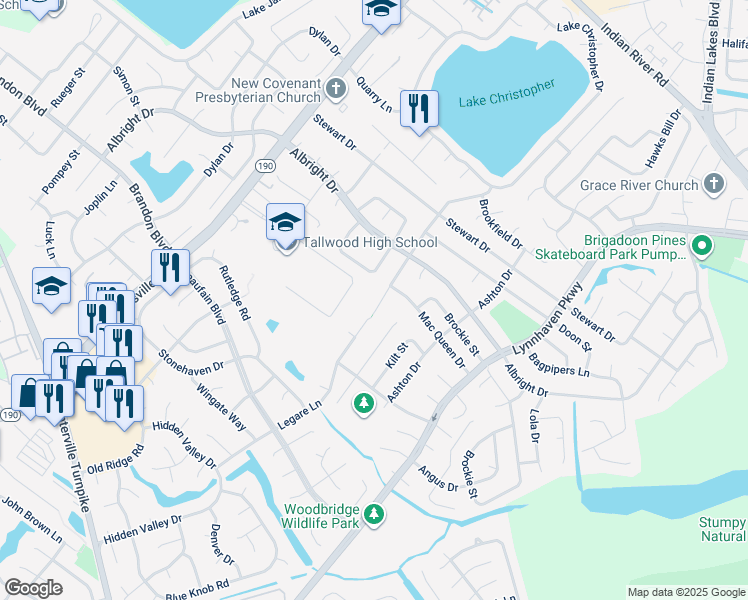 map of restaurants, bars, coffee shops, grocery stores, and more near 1653 Waff Road in Virginia Beach