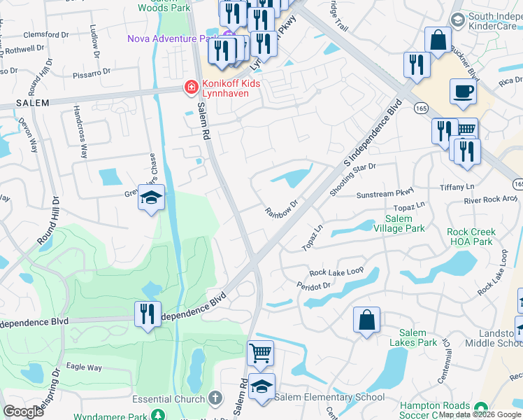 map of restaurants, bars, coffee shops, grocery stores, and more near 4113 Zodiac Lane in Virginia Beach