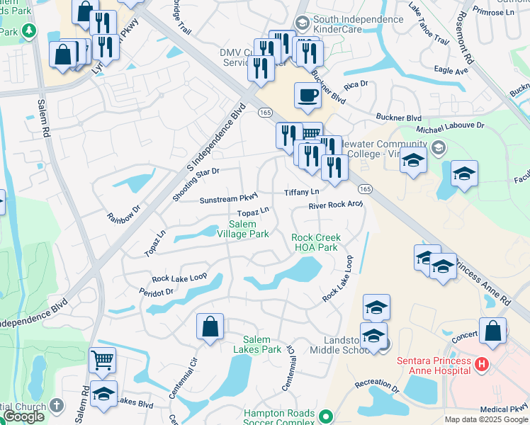 map of restaurants, bars, coffee shops, grocery stores, and more near 1756 Turquoise Court in Virginia Beach