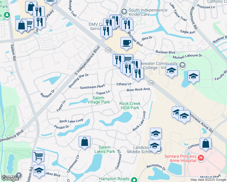map of restaurants, bars, coffee shops, grocery stores, and more near 1756 Aquamarine Drive in Virginia Beach