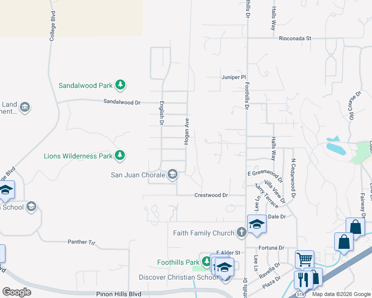 map of restaurants, bars, coffee shops, grocery stores, and more near 5901 Hogan Avenue in Farmington