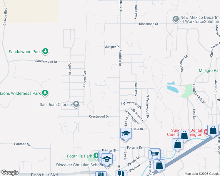 map of restaurants, bars, coffee shops, grocery stores, and more near 5910 Laurel Avenue in Farmington