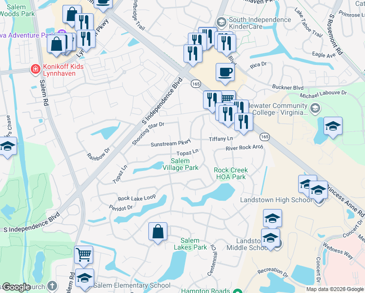 map of restaurants, bars, coffee shops, grocery stores, and more near 1789 Solar Lane in Virginia Beach