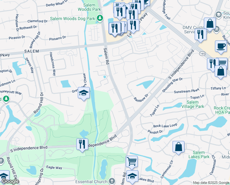 map of restaurants, bars, coffee shops, grocery stores, and more near 1733 Salem Road in Virginia Beach