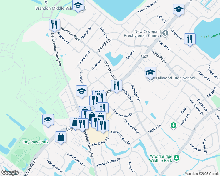 map of restaurants, bars, coffee shops, grocery stores, and more near 5600 Myers Drive in Virginia Beach