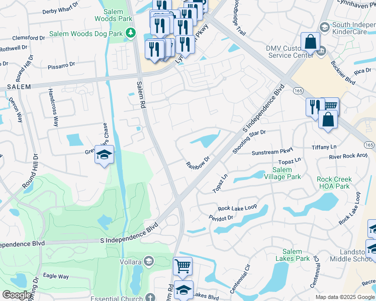 map of restaurants, bars, coffee shops, grocery stores, and more near 1701 Mercury Court in Virginia Beach