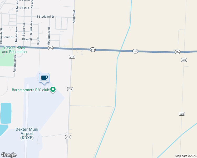 map of restaurants, bars, coffee shops, grocery stores, and more near 19248 Missouri 114 in Dexter