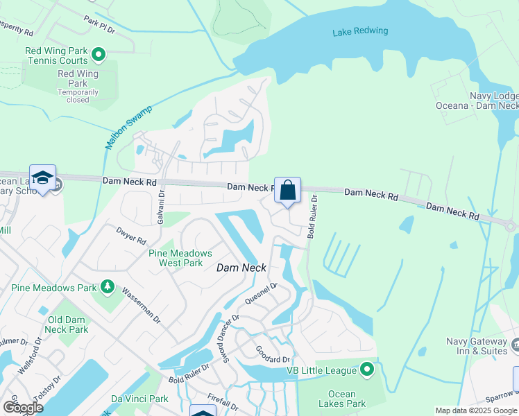 map of restaurants, bars, coffee shops, grocery stores, and more near 1611 Ocean Bay Drive in Virginia Beach