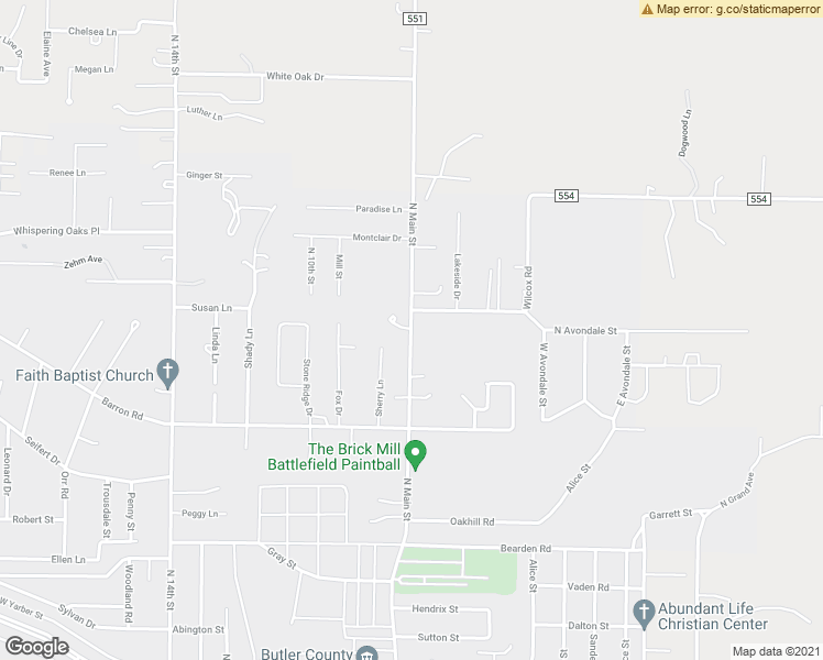 map of restaurants, bars, coffee shops, grocery stores, and more near 2544 North Main Street in Poplar Bluff