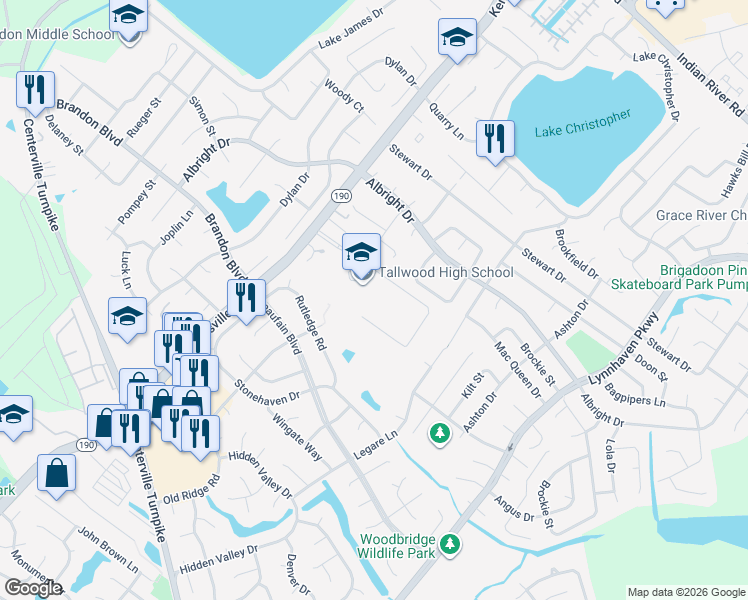 map of restaurants, bars, coffee shops, grocery stores, and more near 1668 Kempsville Road in Virginia Beach