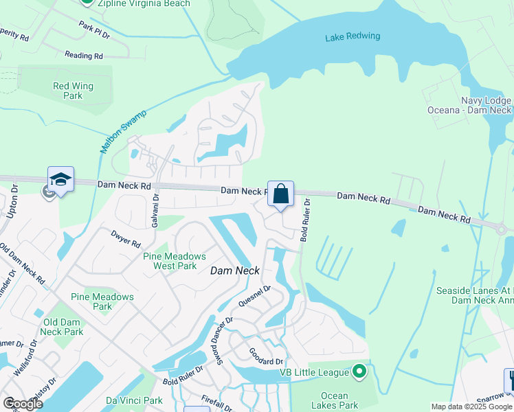 map of restaurants, bars, coffee shops, grocery stores, and more near 1612 Ocean Bay Drive in Virginia Beach