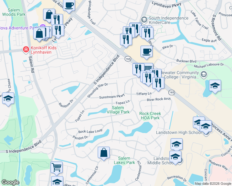 map of restaurants, bars, coffee shops, grocery stores, and more near 1789 Solar Ln in Virginia Beach