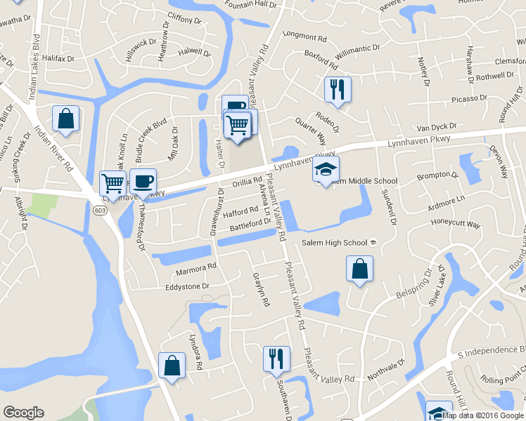 map of restaurants, bars, coffee shops, grocery stores, and more near 1317 Hafford Road in Virginia Beach