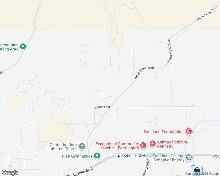 map of restaurants, bars, coffee shops, grocery stores, and more near 6115 Hood Mesa Trail in Farmington