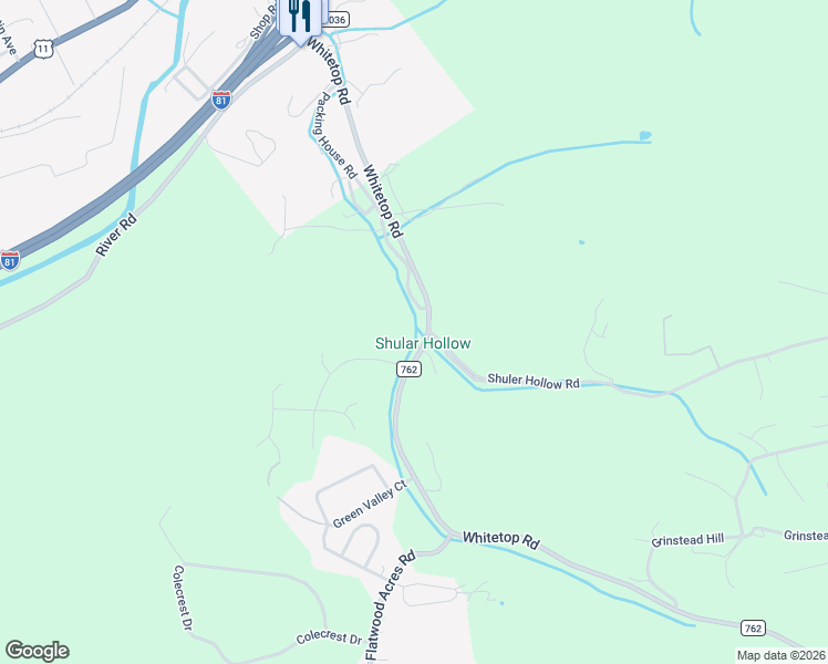 map of restaurants, bars, coffee shops, grocery stores, and more near 1118 Whitetop Road in Chilhowie