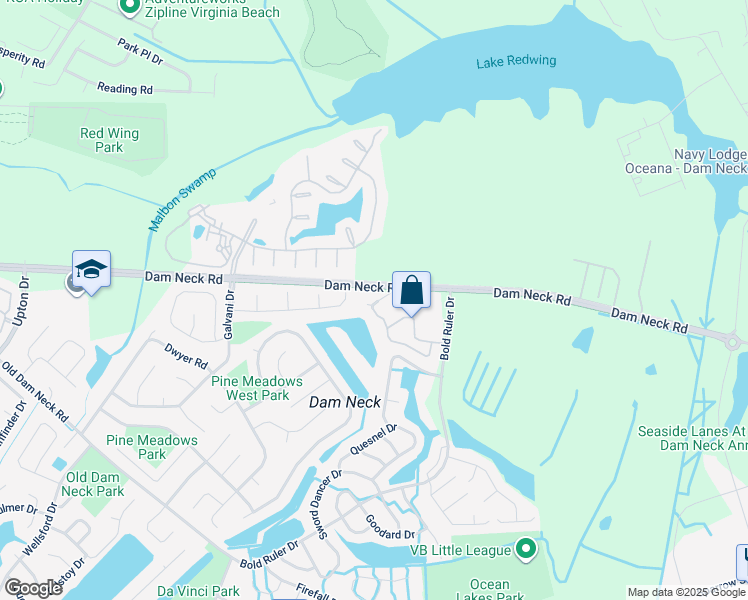 map of restaurants, bars, coffee shops, grocery stores, and more near 1611 Ocean Bay Drive in Virginia Beach
