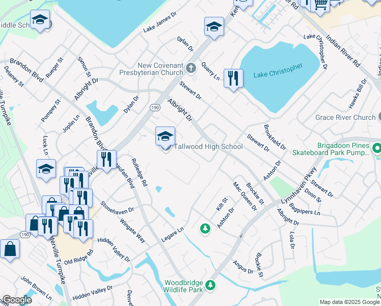 map of restaurants, bars, coffee shops, grocery stores, and more near 1648 Waff Road in Virginia Beach