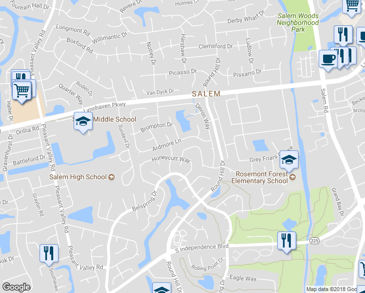 map of restaurants, bars, coffee shops, grocery stores, and more near 1881 Burwillow Drive in Virginia Beach