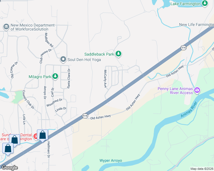 map of restaurants, bars, coffee shops, grocery stores, and more near 5962-5998 McKinsey St in Farmington