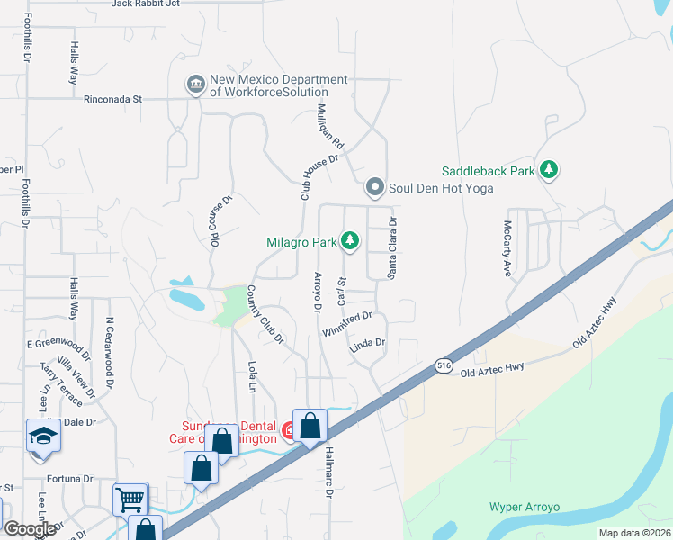 map of restaurants, bars, coffee shops, grocery stores, and more near 6005 Carl Street in Farmington