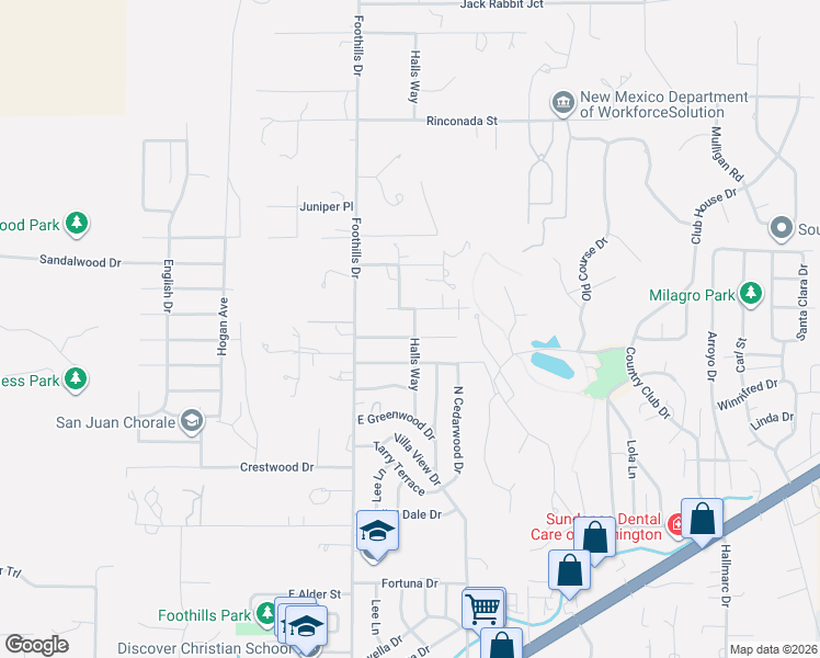map of restaurants, bars, coffee shops, grocery stores, and more near 5910 Halls Way in Farmington