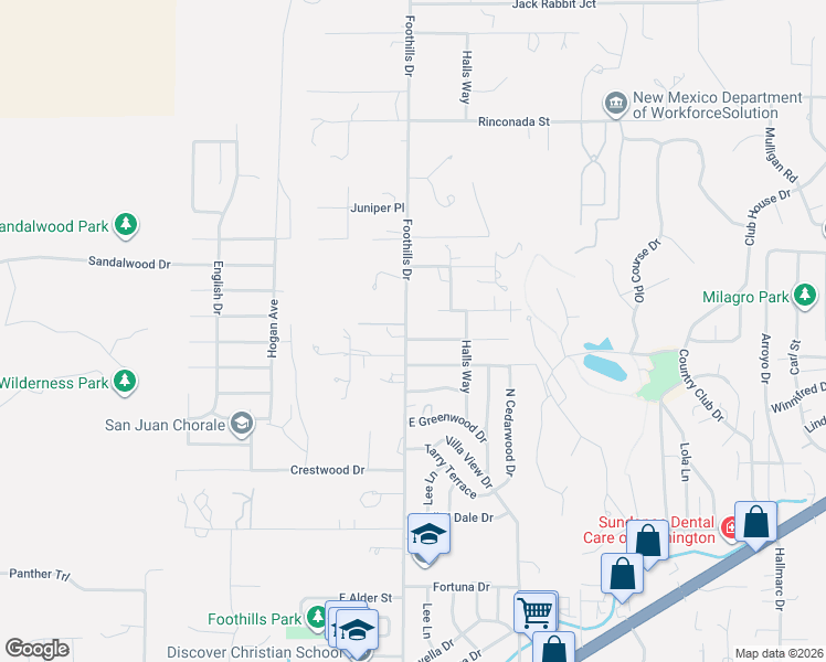 map of restaurants, bars, coffee shops, grocery stores, and more near 5989-5999 Foothills Dr in Farmington