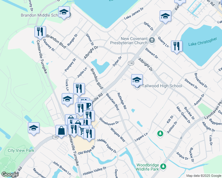 map of restaurants, bars, coffee shops, grocery stores, and more near 5564 Rutledge Road in Virginia Beach