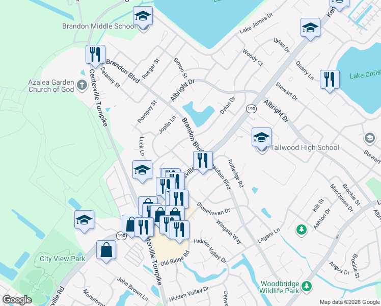 map of restaurants, bars, coffee shops, grocery stores, and more near 1734 Jude Court in Virginia Beach