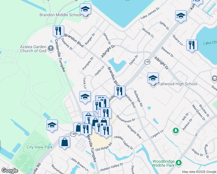 map of restaurants, bars, coffee shops, grocery stores, and more near 1700 Willwood Court in Virginia Beach