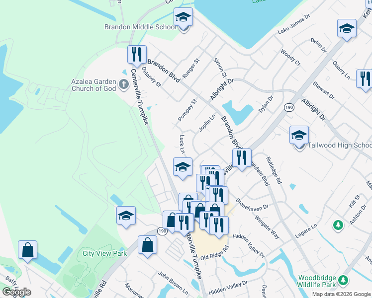map of restaurants, bars, coffee shops, grocery stores, and more near 1805 Gilda Court in Virginia Beach