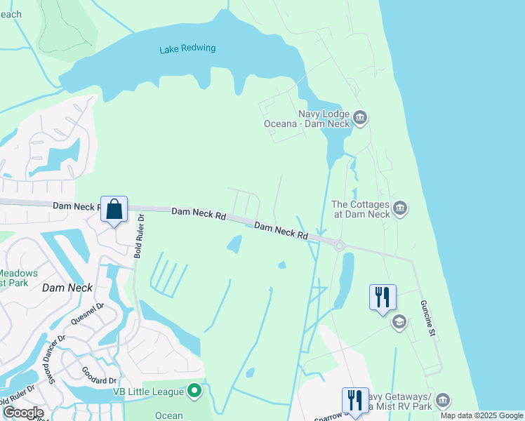 map of restaurants, bars, coffee shops, grocery stores, and more near 424 Fieldstone Glen Way in Virginia Beach